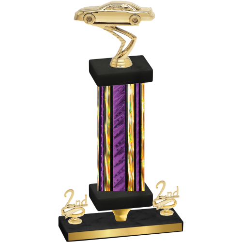 Premium Single Purple Glacier Second Place Cars Trophy