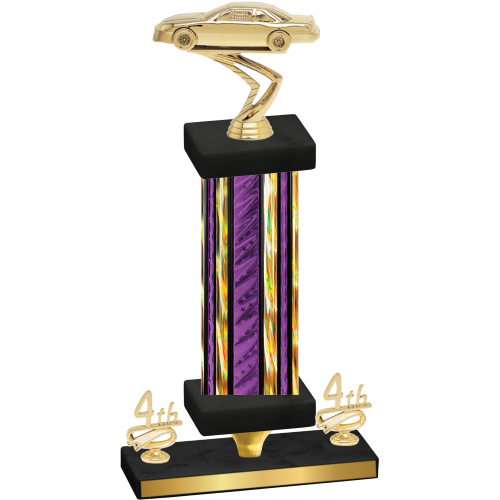 Premium Single Purple Glacier Fourth Place Cars Trophy