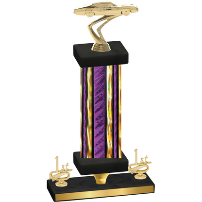 Premium Single Purple Glacier First Place Cars Trophy