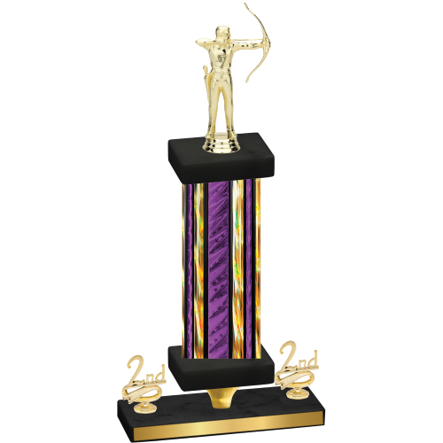 Premium Single Purple Glacier Second Place Archery Trophy