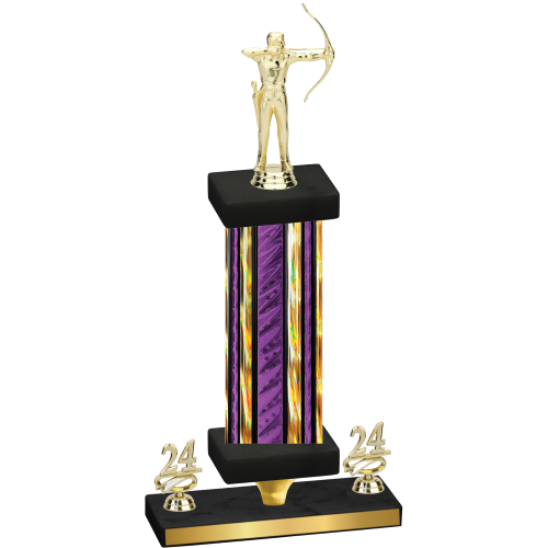 Premium Single Purple Glacier Year Archery Trophy