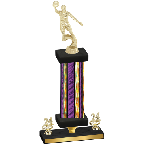 Premium Single Purple Glacier Year Basketball Trophy