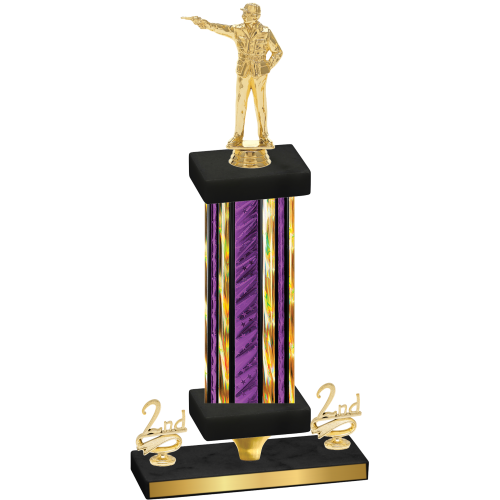 Premium Single Purple Glacier Second Place Shooter Trophy