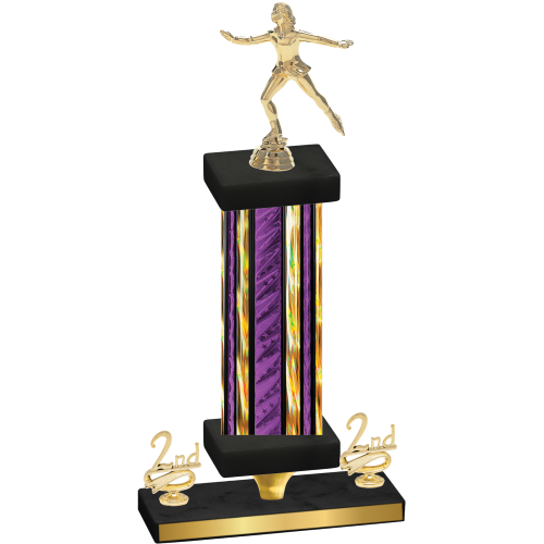 Premium Single Purple Glacier Second Place Skater Trophy