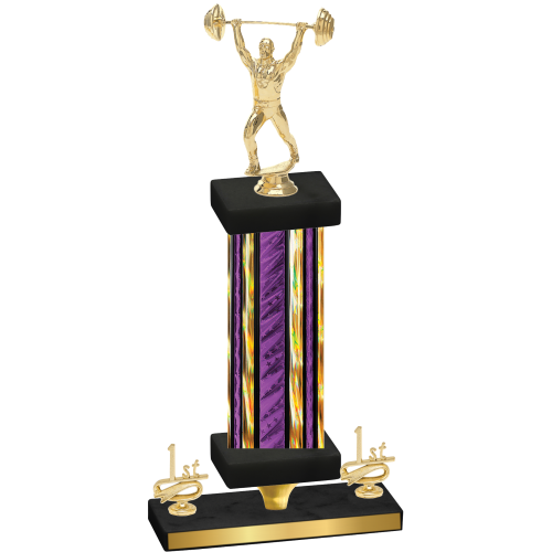 Premium Single Purple Glacier First Place Weights Trophy