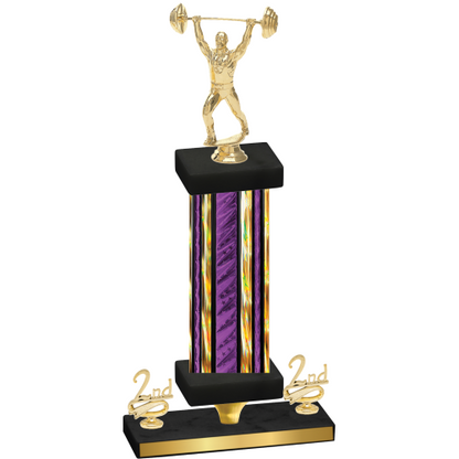 Premium Single Purple Glacier Second Place Weights Trophy