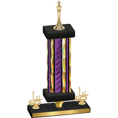 Premium Single Purple Glacier First Place Chess Trophy