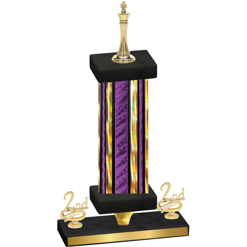 Premium Single Purple Glacier Second Place Chess Trophy