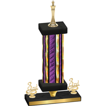 Premium Single Purple Glacier Third Place Chess Trophy