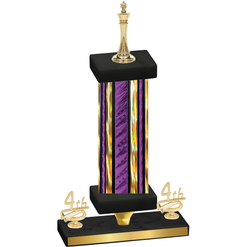 Premium Single Purple Glacier Fourth Place Chess Trophy