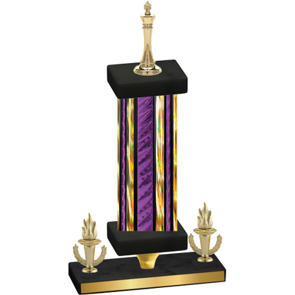 Premium Single Purple Glacier Victory Chess Trophy