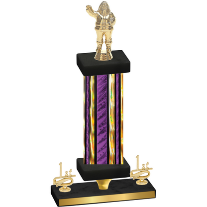 Premium Single Purple Glacier First Place Holiday Trophy