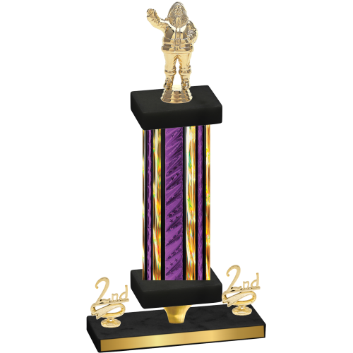 Premium Single Purple Glacier Second Place Holiday Trophy