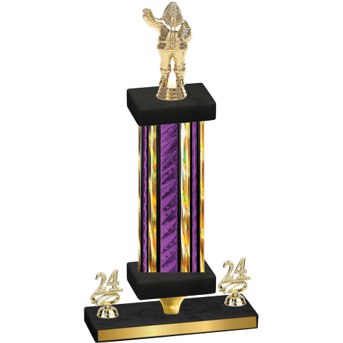 Premium Single Purple Glacier Year Holiday Trophy