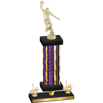 Premium Single Purple Glacier First Place Basketball Trophy