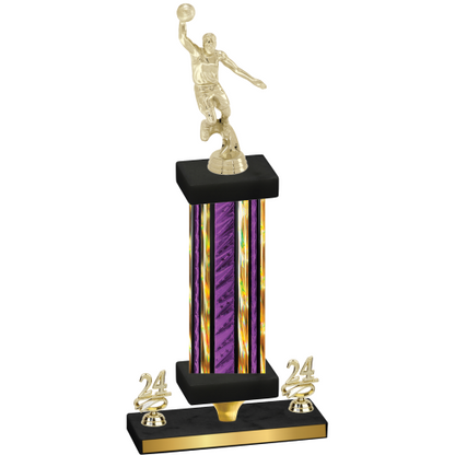 Premium Single Purple Glacier Year Basketball Trophy