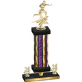 Premium Single Purple Glacier Year Flag Football Trophy