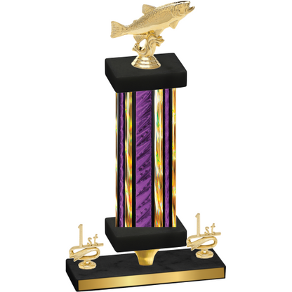 Premium Single Purple Glacier First Place Fishing Trophy