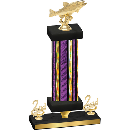 Premium Single Purple Glacier Second Place Fishing Trophy