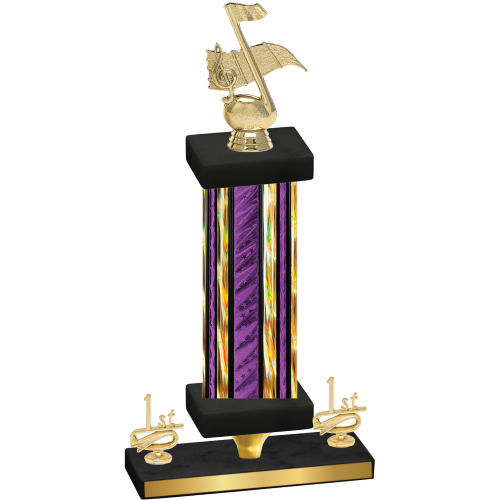 Premium Single Purple Glacier First Place Music Trophy