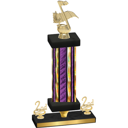 Premium Single Purple Glacier Second Place Music Trophy