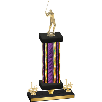 Premium Single Purple Glacier First Place Golf Trophy