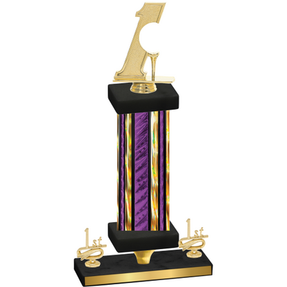 Premium Single Purple Glacier First Place Golf Trophy