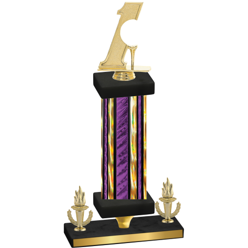 Premium Single Purple Glacier Victory Golf Trophy