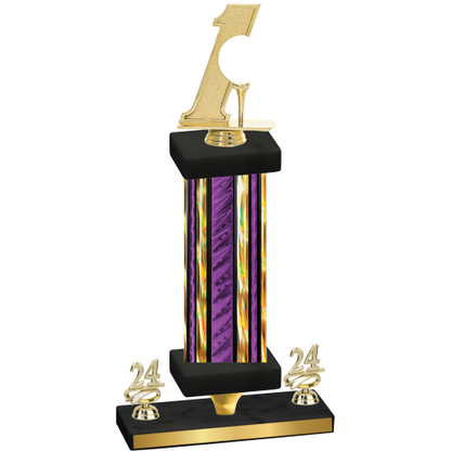 Premium Single Purple Glacier Year Golf Trophy