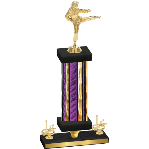 Premium Single Purple Glacier First Place Karate Trophy