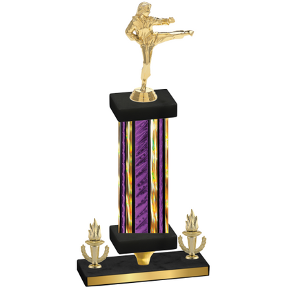 Premium Single Purple Glacier Victory Karate Trophy