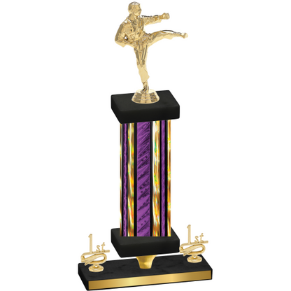 Premium Single Purple Glacier First Place Karate Trophy