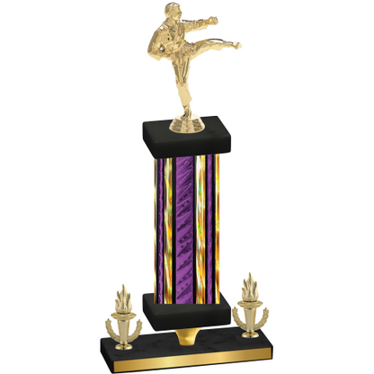 Premium Single Purple Glacier Victory Karate Trophy