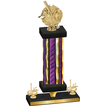 Premium Single Purple Glacier First Place Baseball Trophy