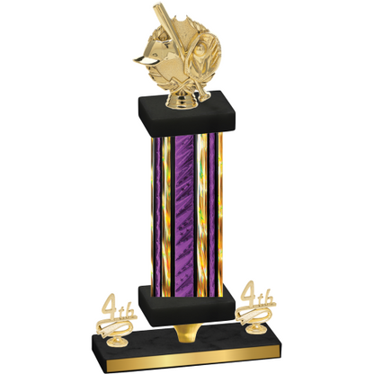Premium Single Purple Glacier Fourth Place Baseball Trophy