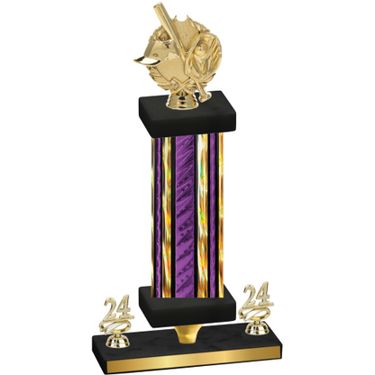 Premium Single Purple Glacier Year Baseball Trophy