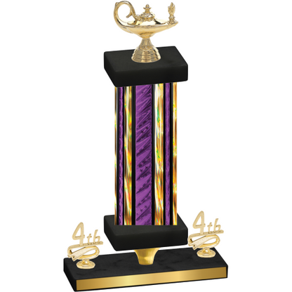 Premium Single Purple Glacier Fourth Place Academics Trophy
