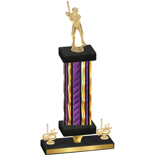 Premium Single Purple Glacier First Place Baseball Trophy