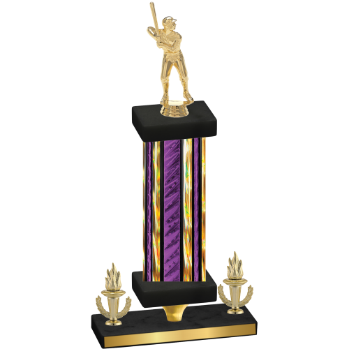 Premium Single Purple Glacier Victory Baseball Trophy