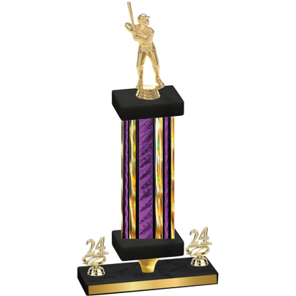 Premium Single Purple Glacier Year Baseball Trophy