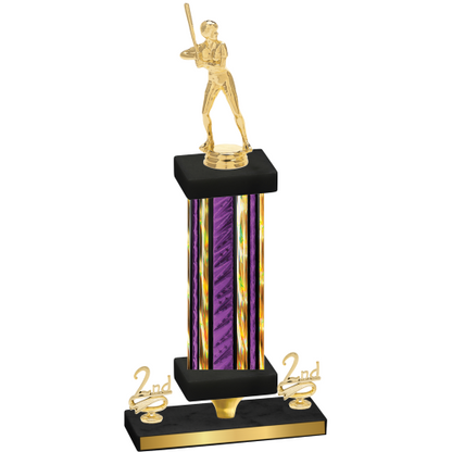 Premium Single Purple Glacier Second Place Softball Trophy