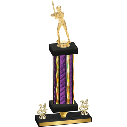 Premium Single Purple Glacier Year Softball Trophy