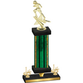 Premium Single Green Glacier First Place Football Trophy