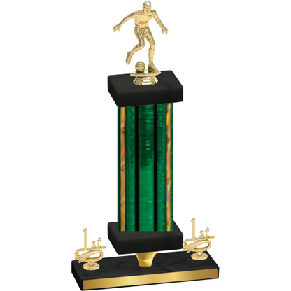 Premium Single Green Glacier First Place Soccer Trophy