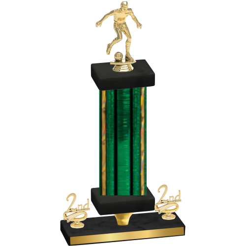 Premium Single Green Glacier Second Place Soccer Trophy