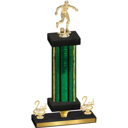 Premium Single Green Glacier Second Place Soccer Trophy