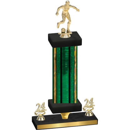 Premium Single Green Glacier Year Soccer Trophy