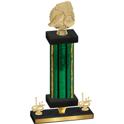 Premium Single Green Glacier First Place Soccer Trophy