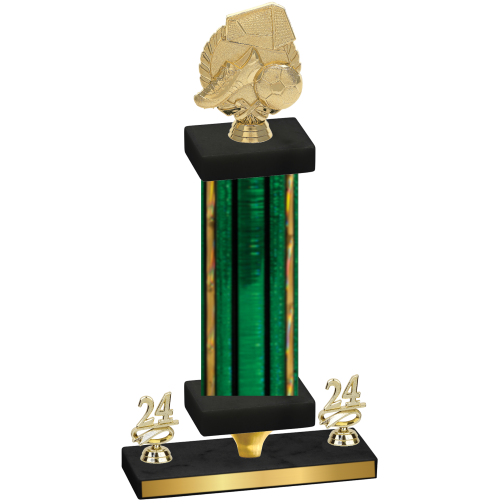 Premium Single Green Glacier Year Soccer Trophy