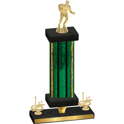 Premium Single Green Glacier First Place Rugby Trophy